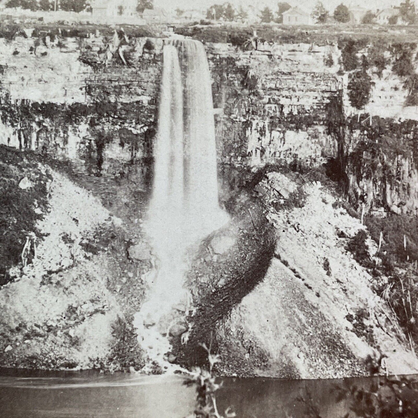 Niagara Bridal Falls before the Power Plant Stereoview Antique c1870s Y2244