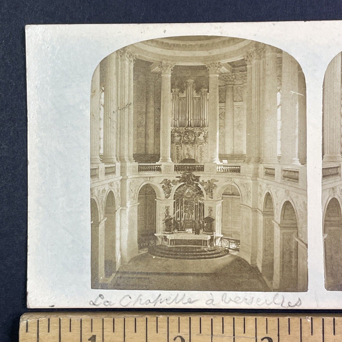 The Royal Chapel Interior Versailles France Stereoview Antique c1855 Y1010