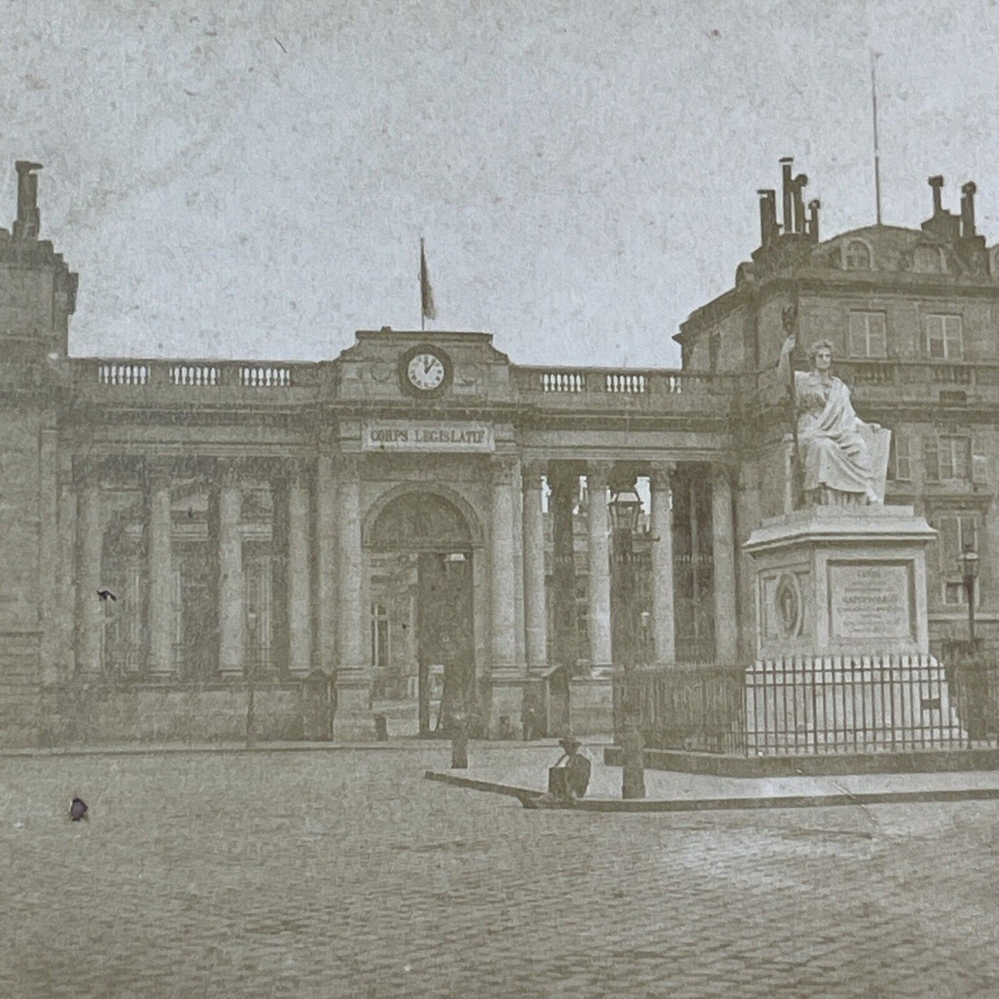 Senate Legislative Court Building Paris France Stereoview Antique c1855 Y1101