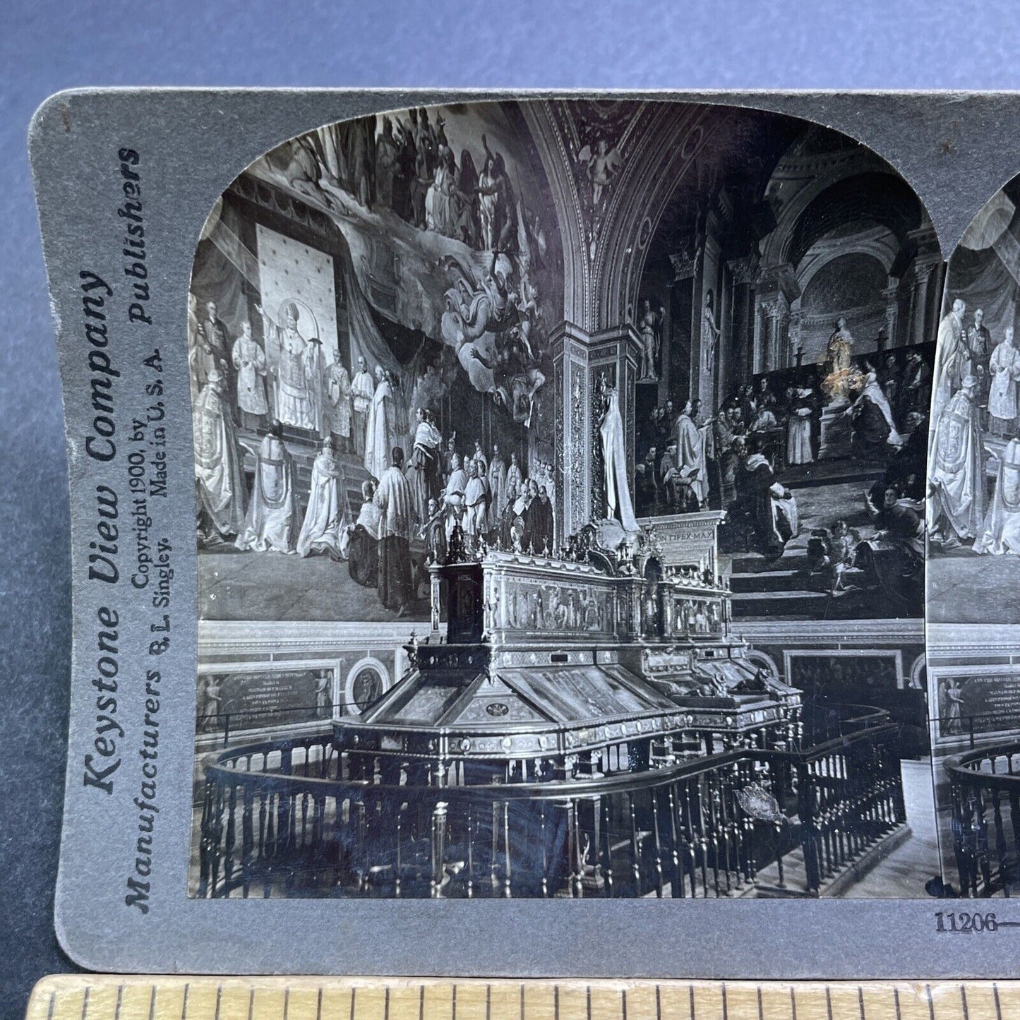 Antique 1900 Room Of The Immaculate Conception Stereoview Photo Card V2879