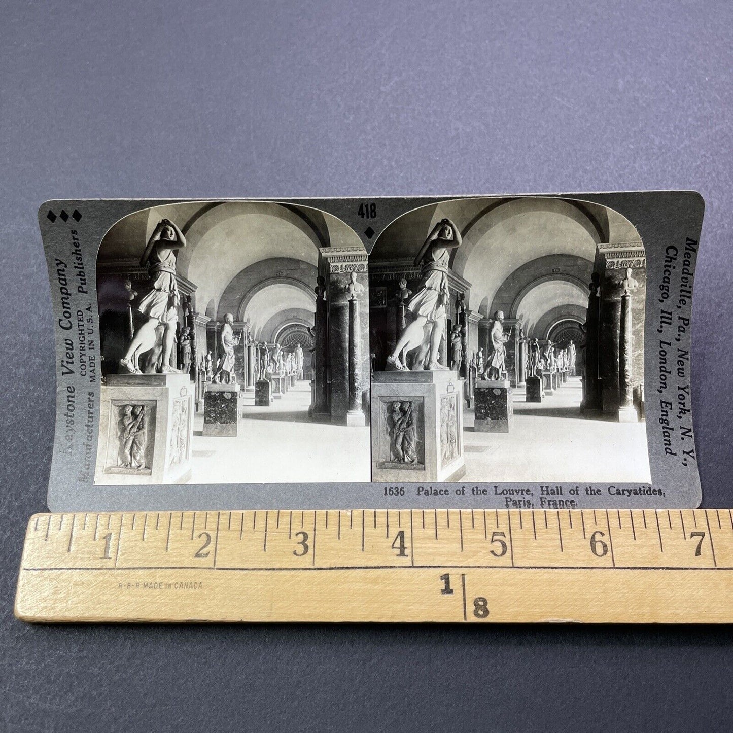 Antique 1920s Sculptures In The Louvre Paris France Stereoview Photo Card V2948