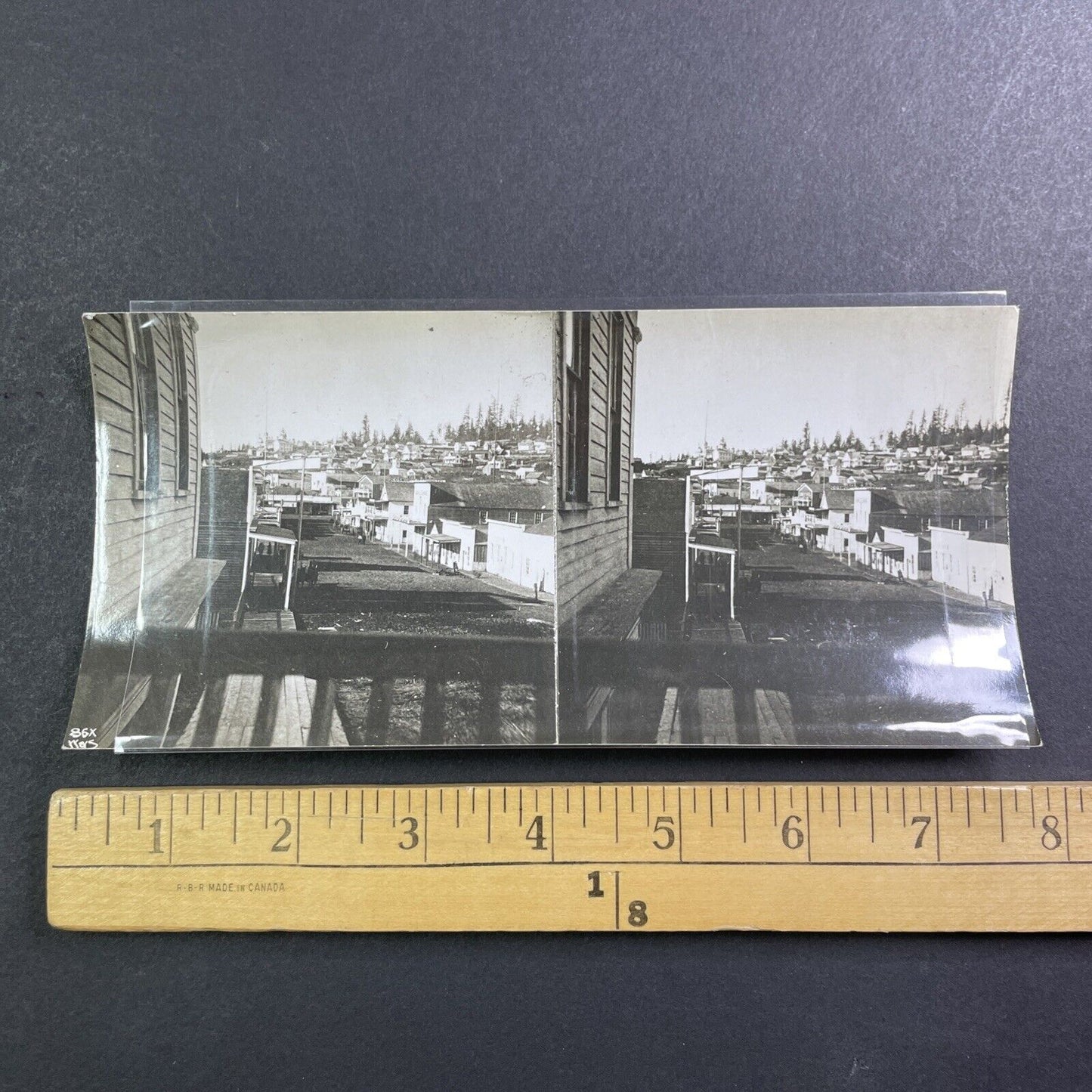 Seattle Washington Town Center Stereoview Original Celluloid Photo c1870s Y473