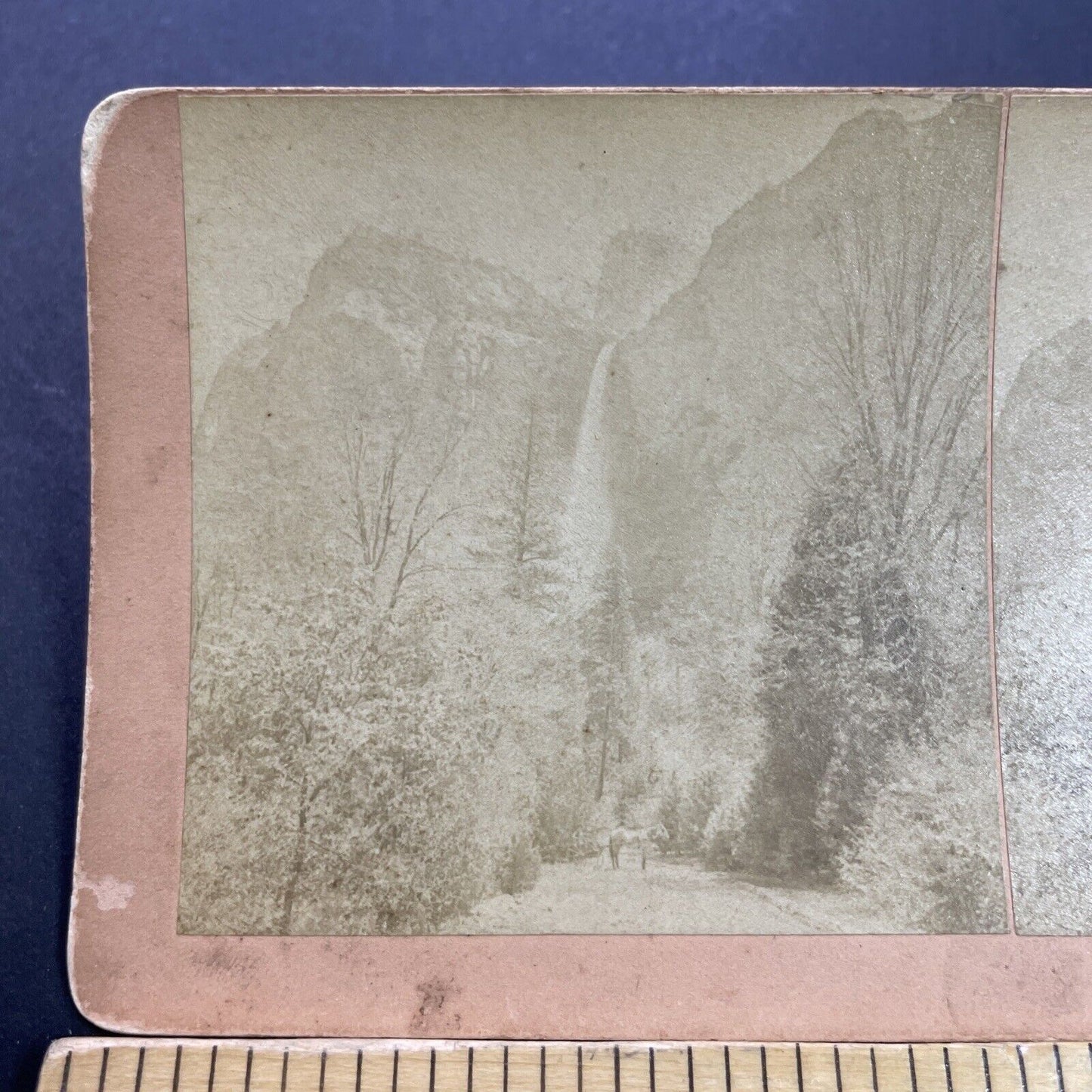 Antique 1894 Bridal Veil Falls Yosemite Park CA Stereoview Photo Card P3498