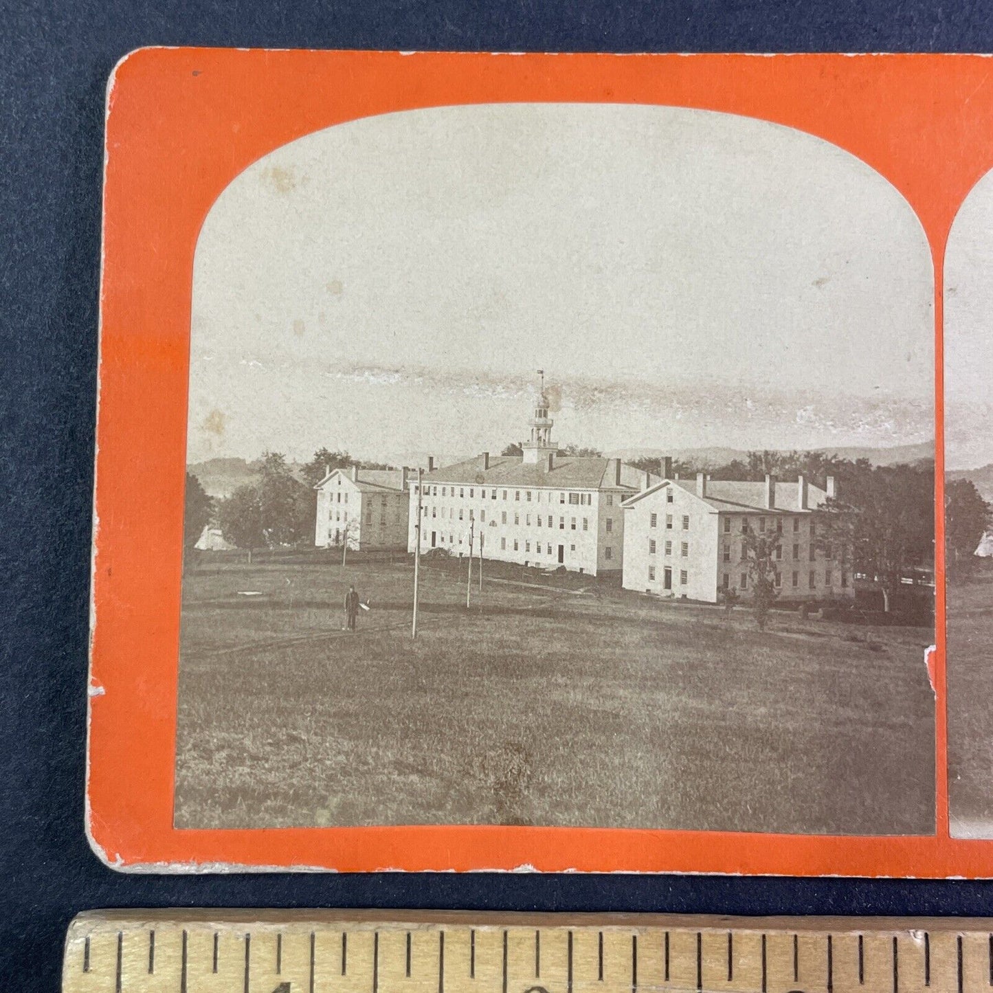 Dartmouth Hall College Hanover New Hampshire Stereoview Antique c1873 Y2505