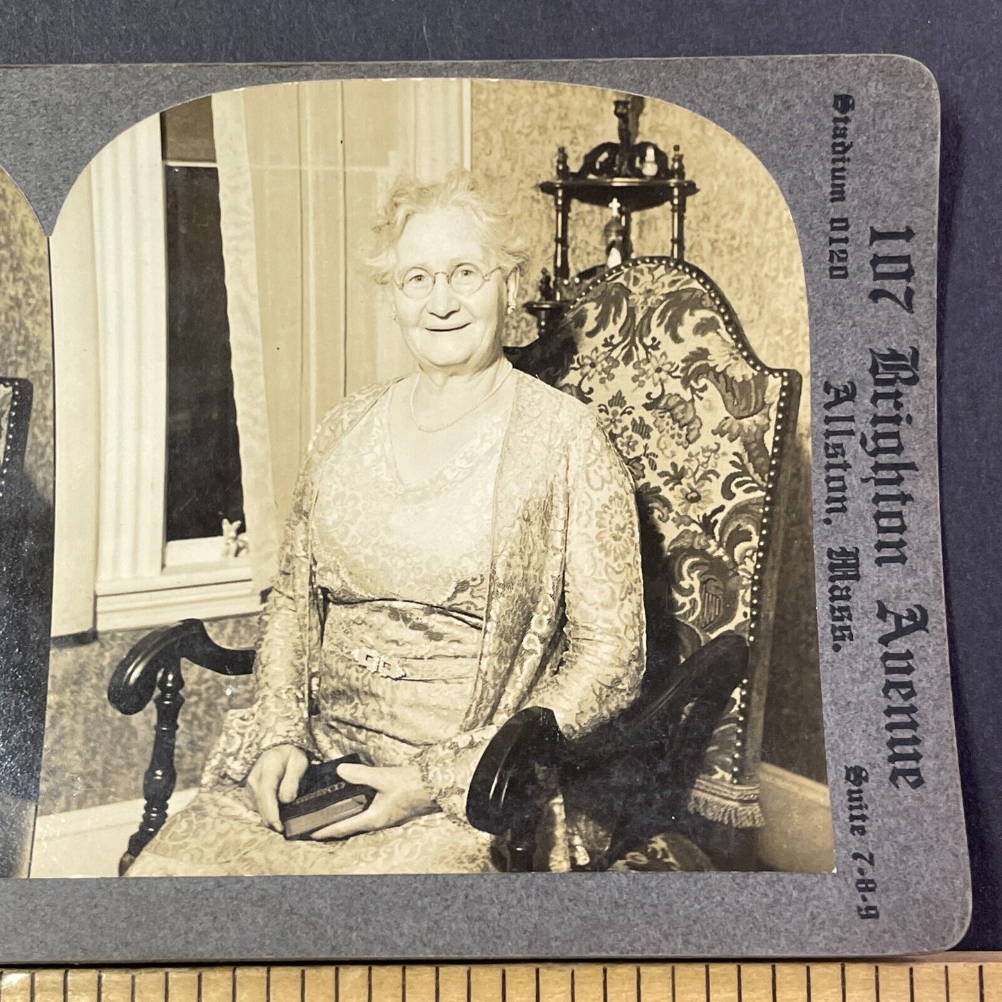 Mrs. Bernard H Carragher Stereoview Haverhill MA Elizabeth Antique c1935 X2781