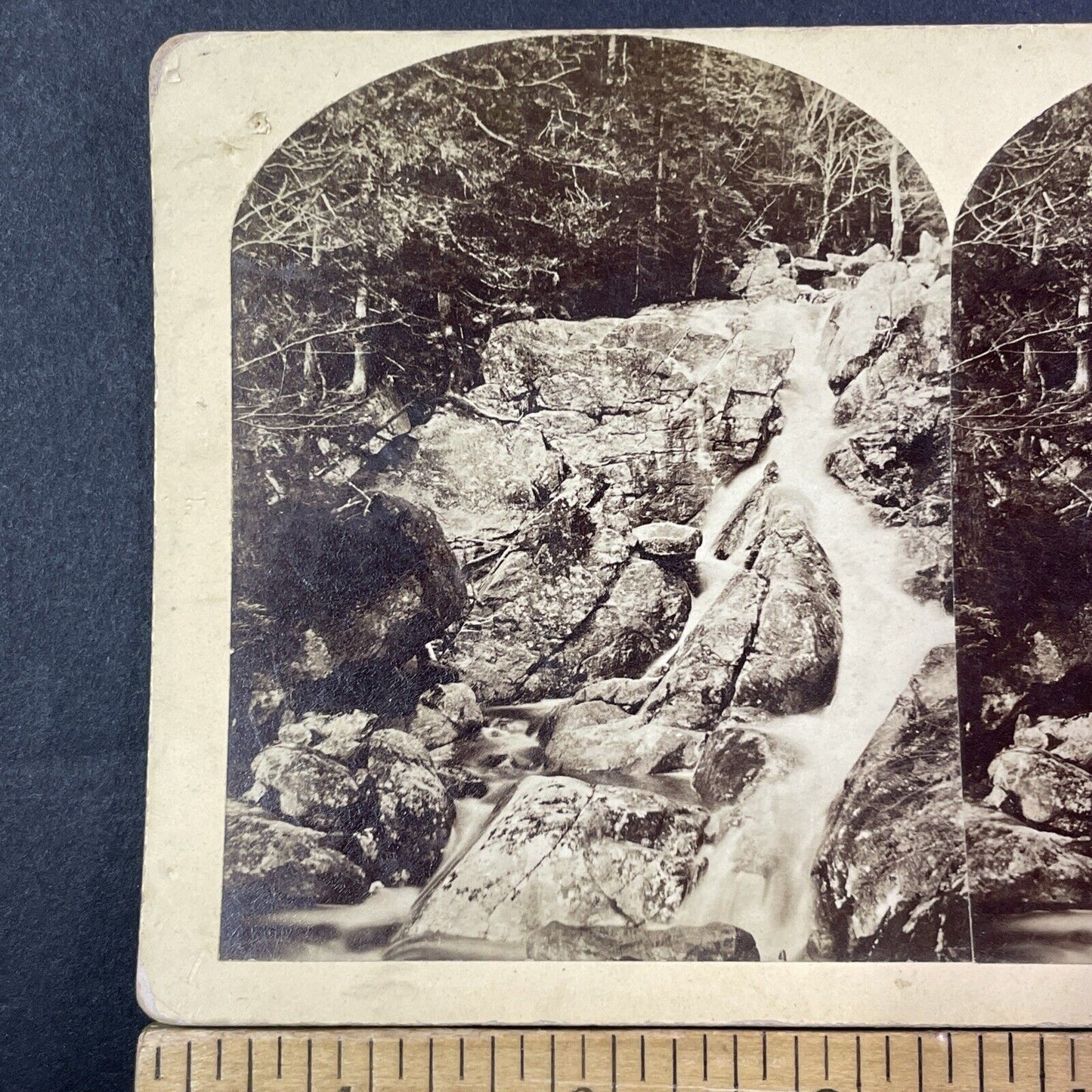 Gibb's Falls New Hampshire Stereoview BW Kilburn Photo Card Antique c1880 X856