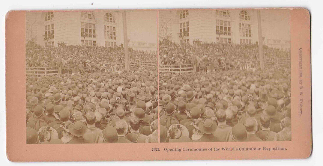 Antique 1893 Chicago Columbian Exposition Jackson Park Square Photo Card P042