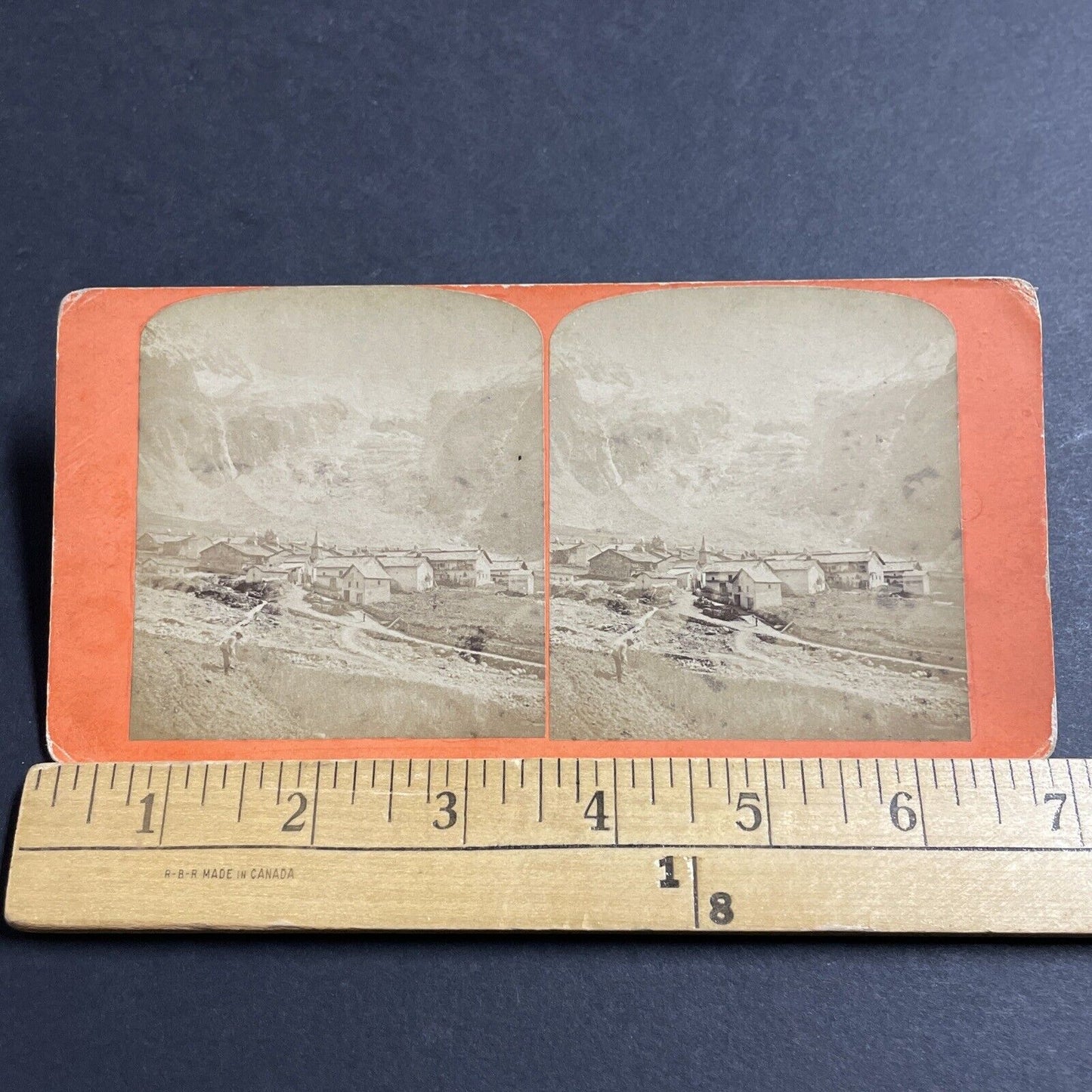 Antique 1860s Chamonix Station Bosson Glacier France Stereoview Photo Card P5188