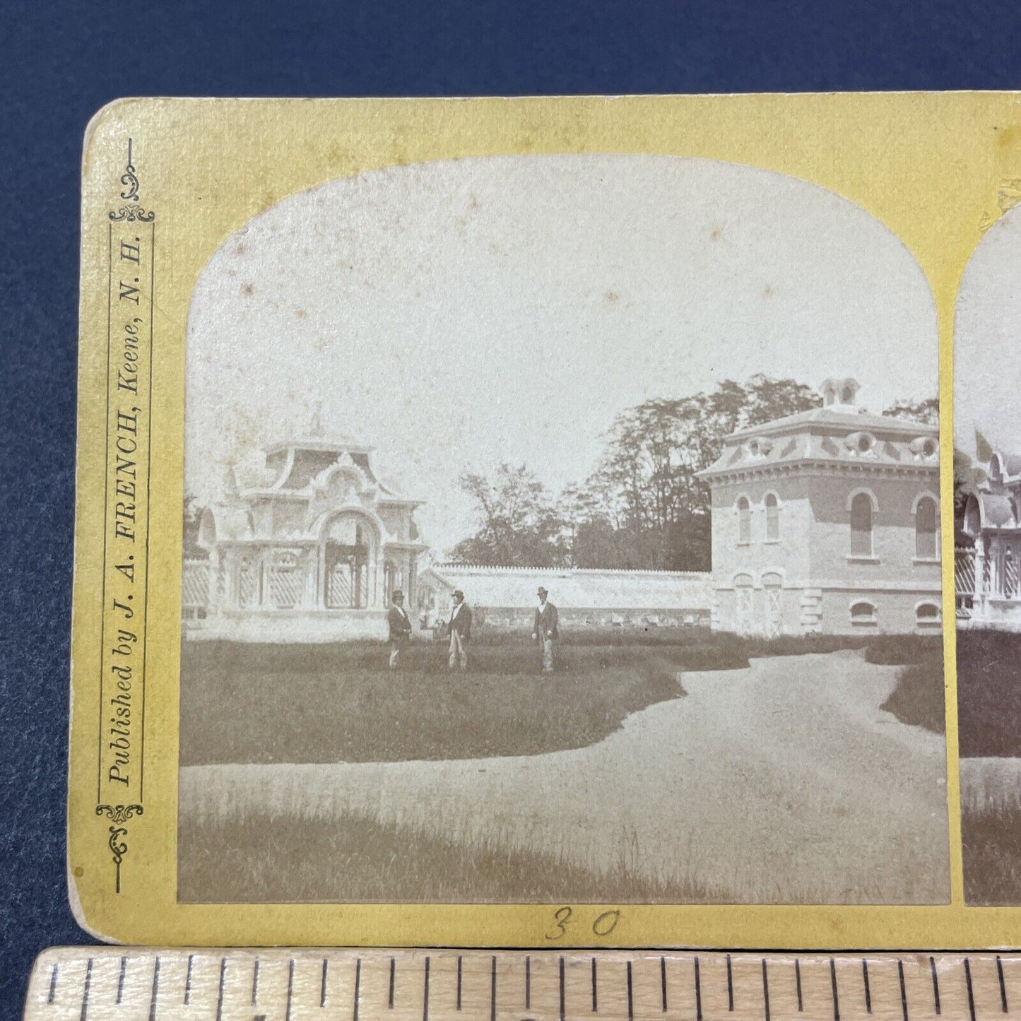Antique 1874 JA French In Charlestown New Hampshire Stereoview Photo Card V2129