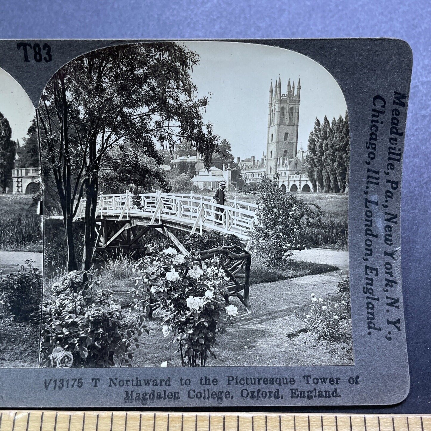 Antique 1910s Oxford School Campus In England Stereoview Photo Card V3594