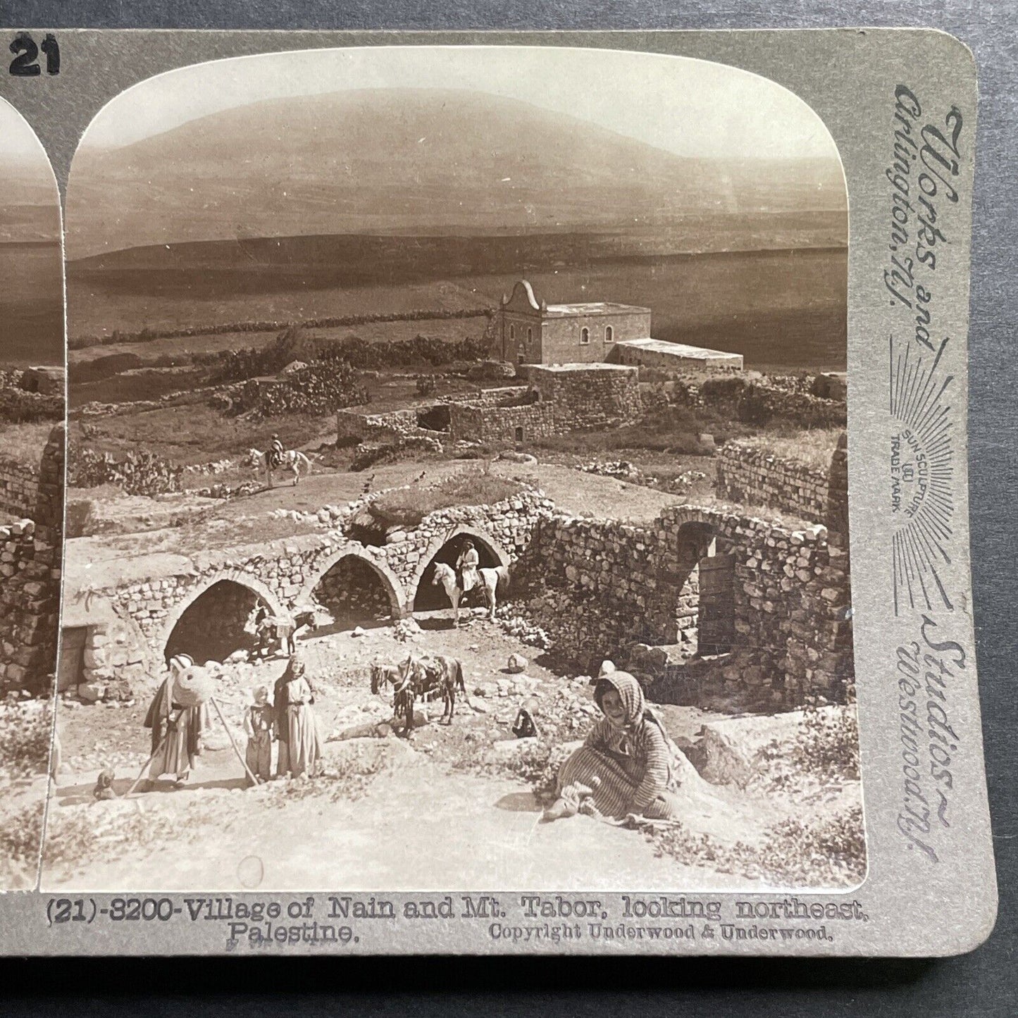 Antique 1901 Village Of Nein Israel Palestine Stereoview Photo Card P1330