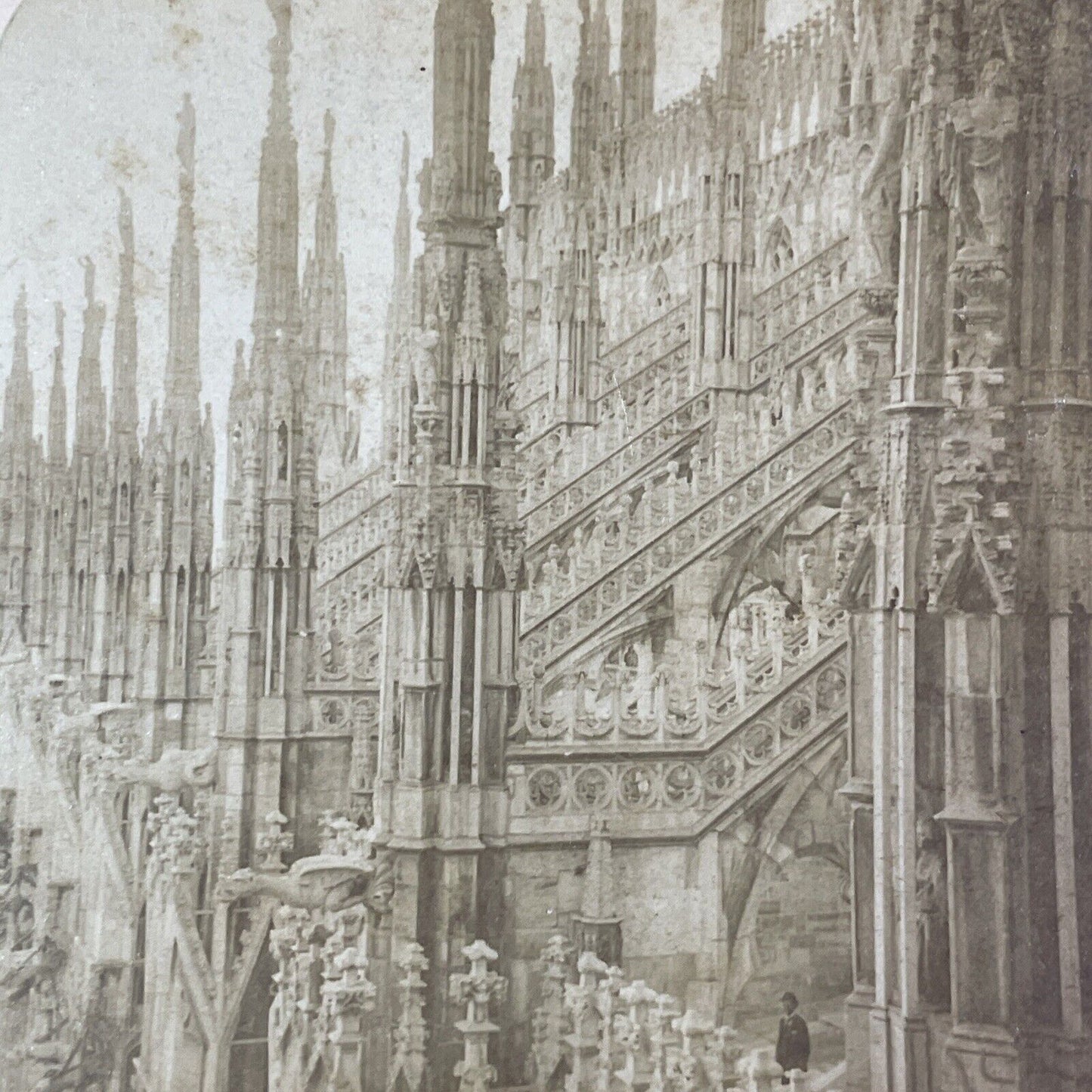 Duomo di Milano Church Cathedral Milan Italy Stereoview Antique c1897 Y2188