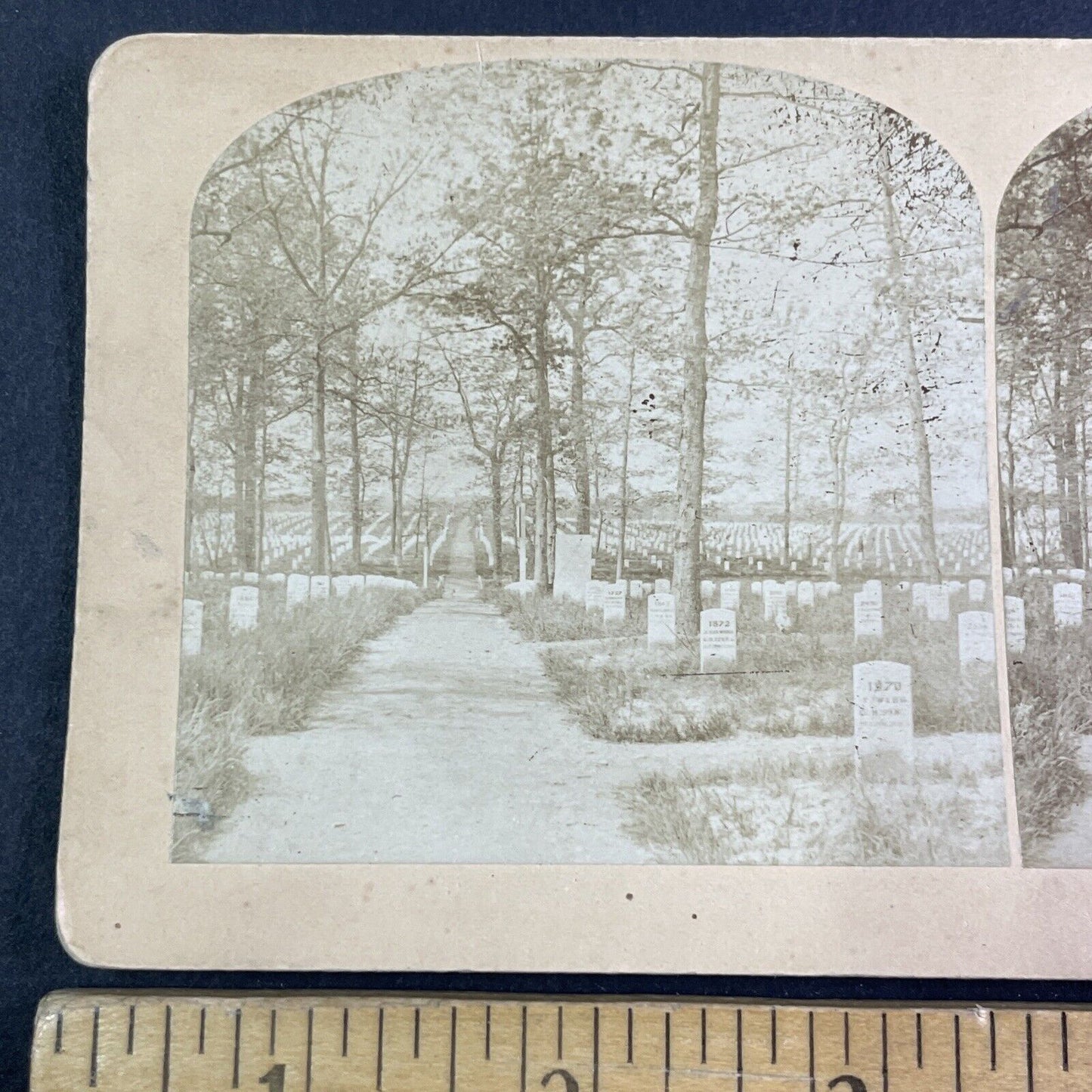 Civil War Graves Arlington Virginia Stereoview BW Kilburn Antique c1880 X4112