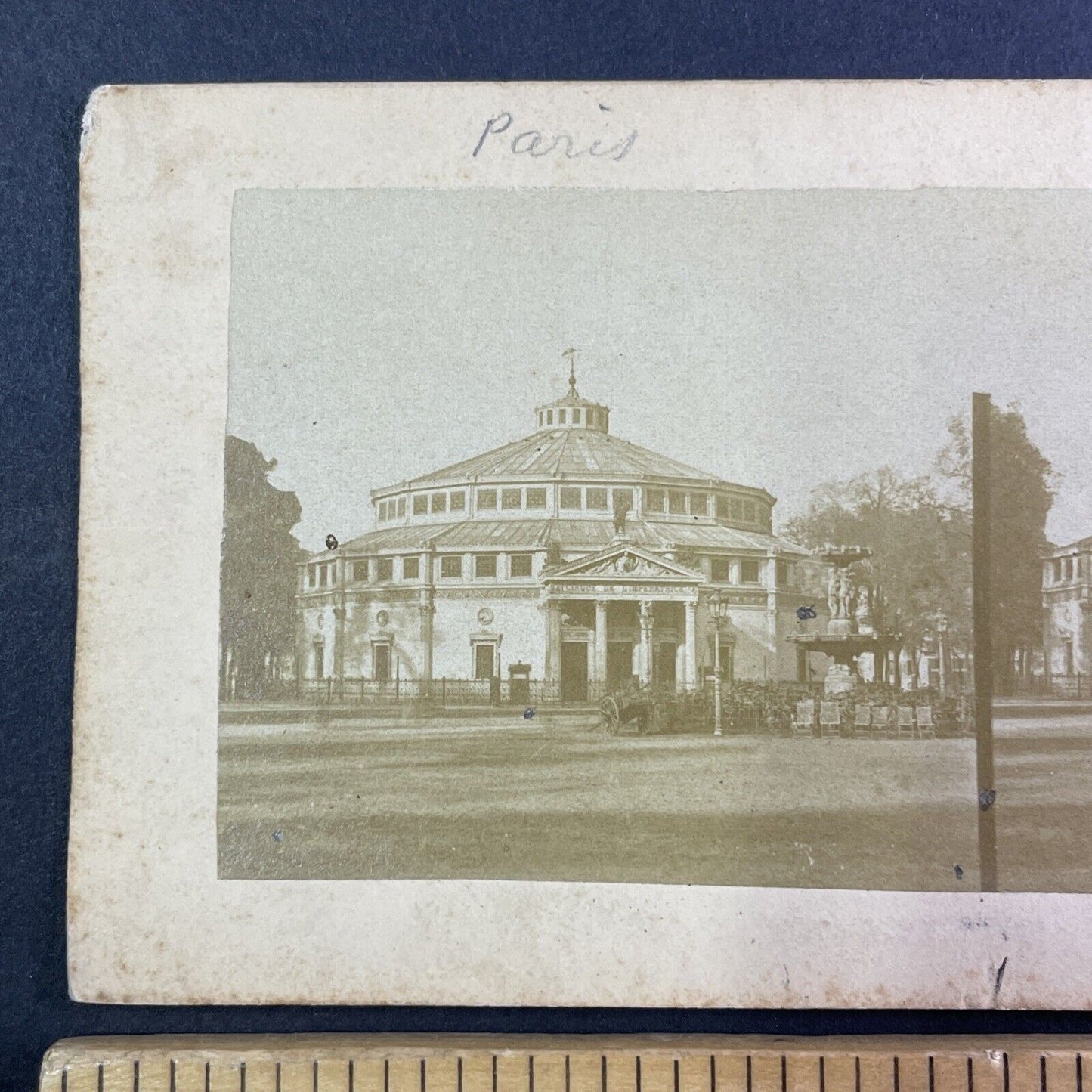 Cirque D'Ete Summer Circus Building Stereoview Paris Salt Photo c1860 Y974