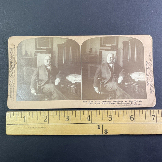 President William McKinley in the White House Stereoview Antique c1902 Y1388