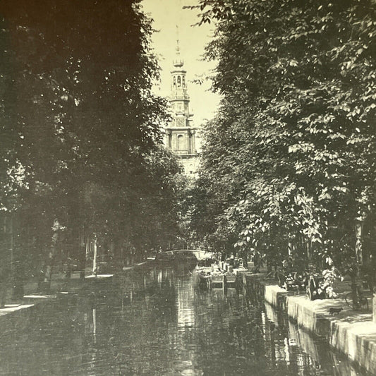 Antique 1920s Zuider Kerk Amsterdam Netherlands Stereoview Photo Card V2907