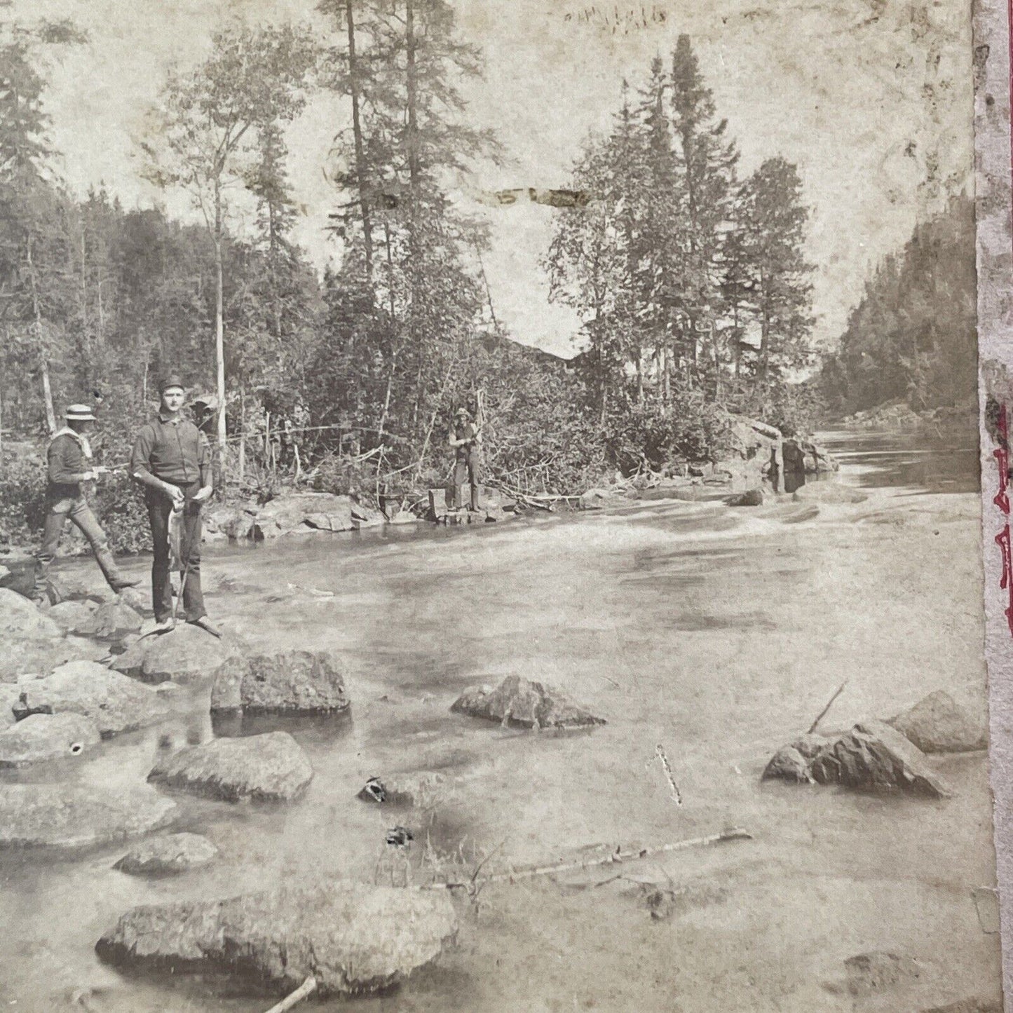 Truman Ward Ingersoll Self-Portrait Stereoview Brule River? Antique c1880s Y041