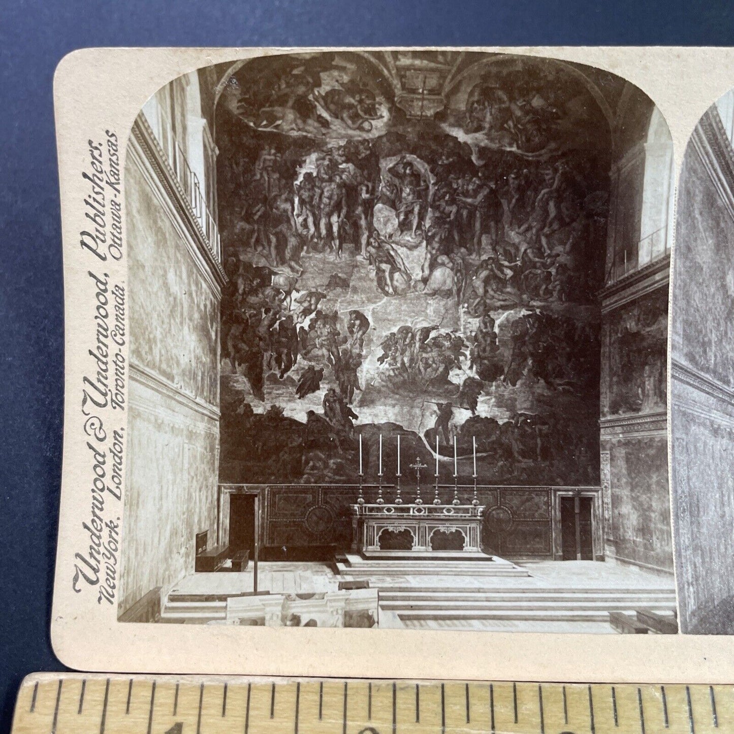 Antique 1890s The Sistine Chapel Vatican Rome Stereoview Photo Card P3877