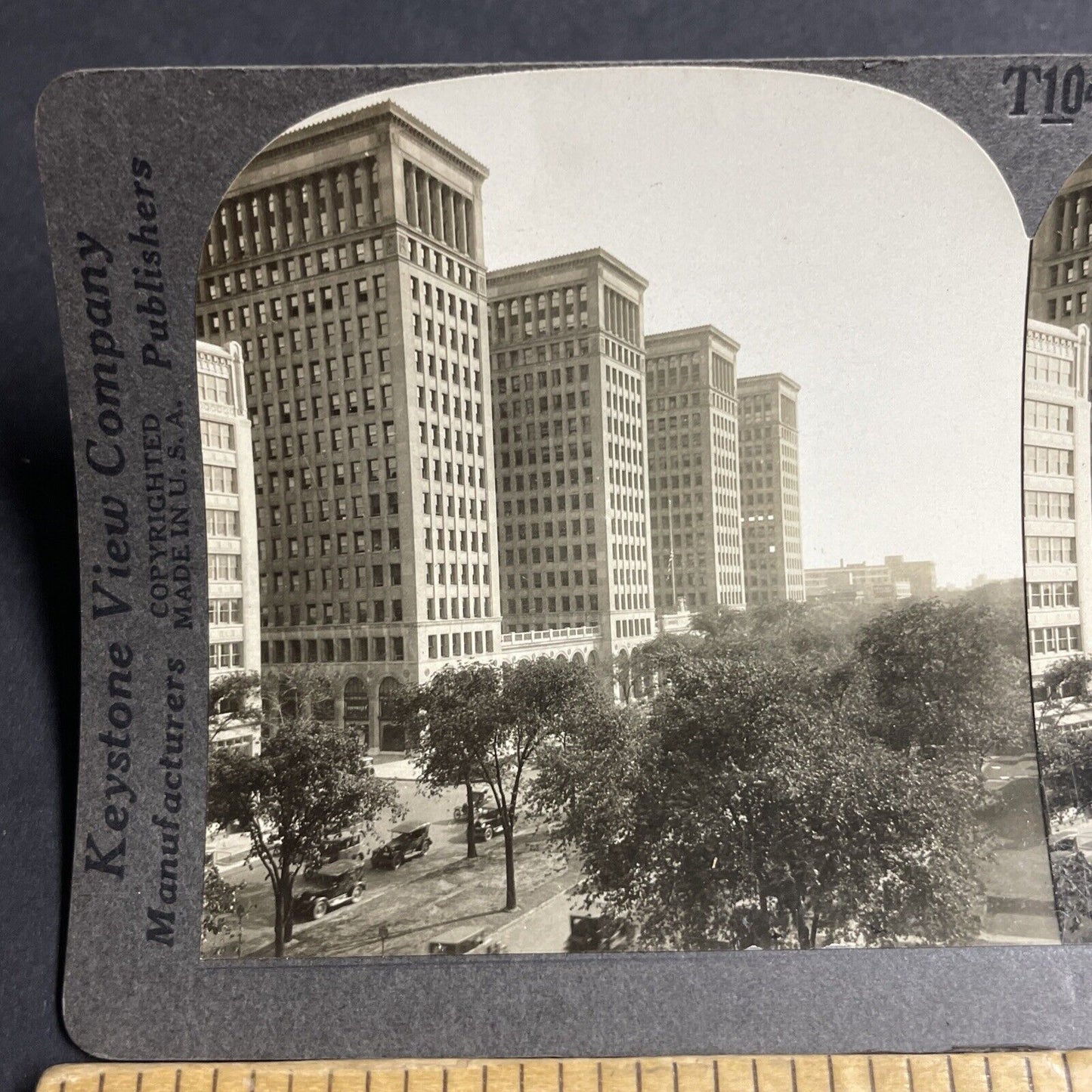 Antique 1920s General Motors GM Buildings Detroit MI Stereoview Photo Card P4831