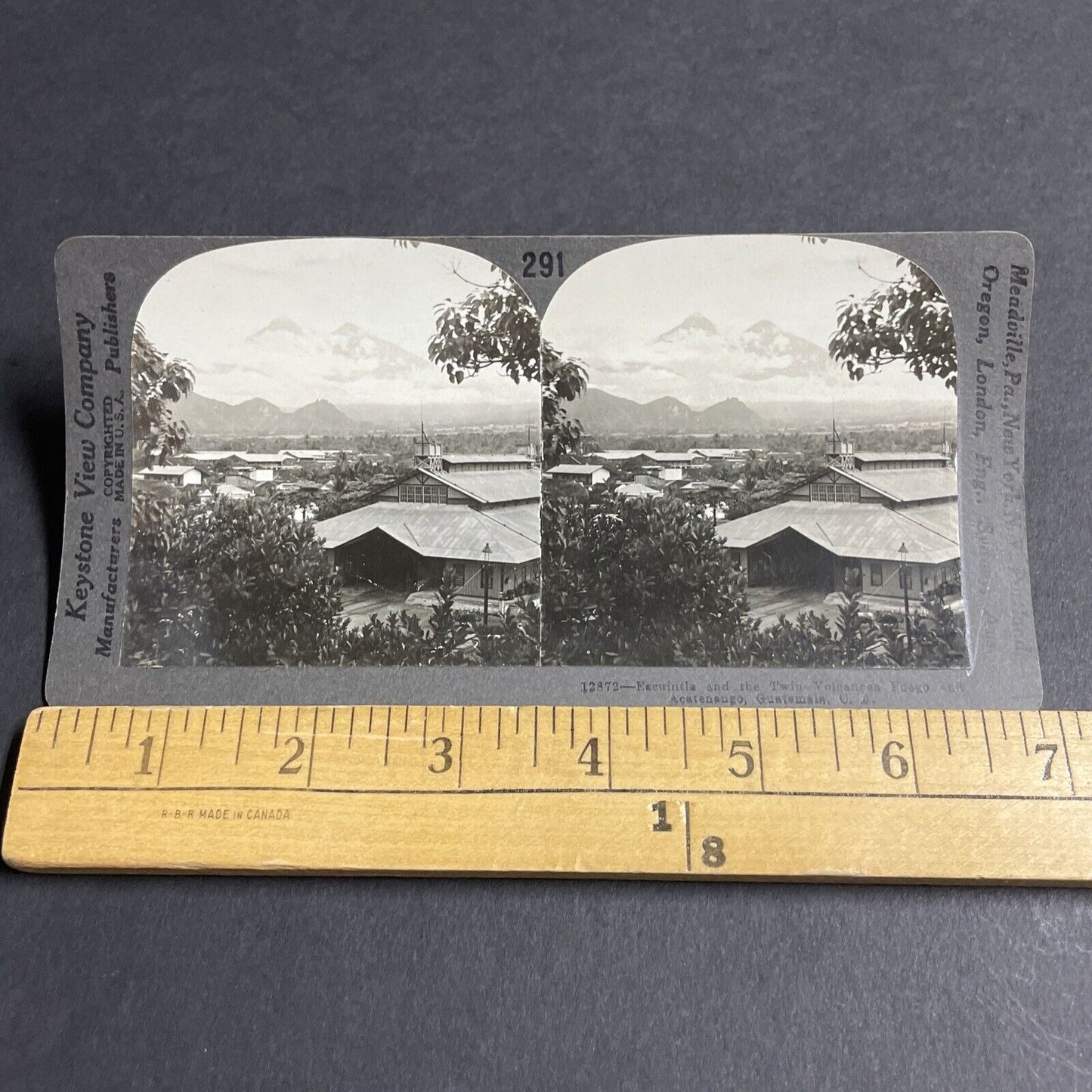 Antique 1910s Volcan de Fuego Volcano Guatemala Stereoview Photo Card P3650