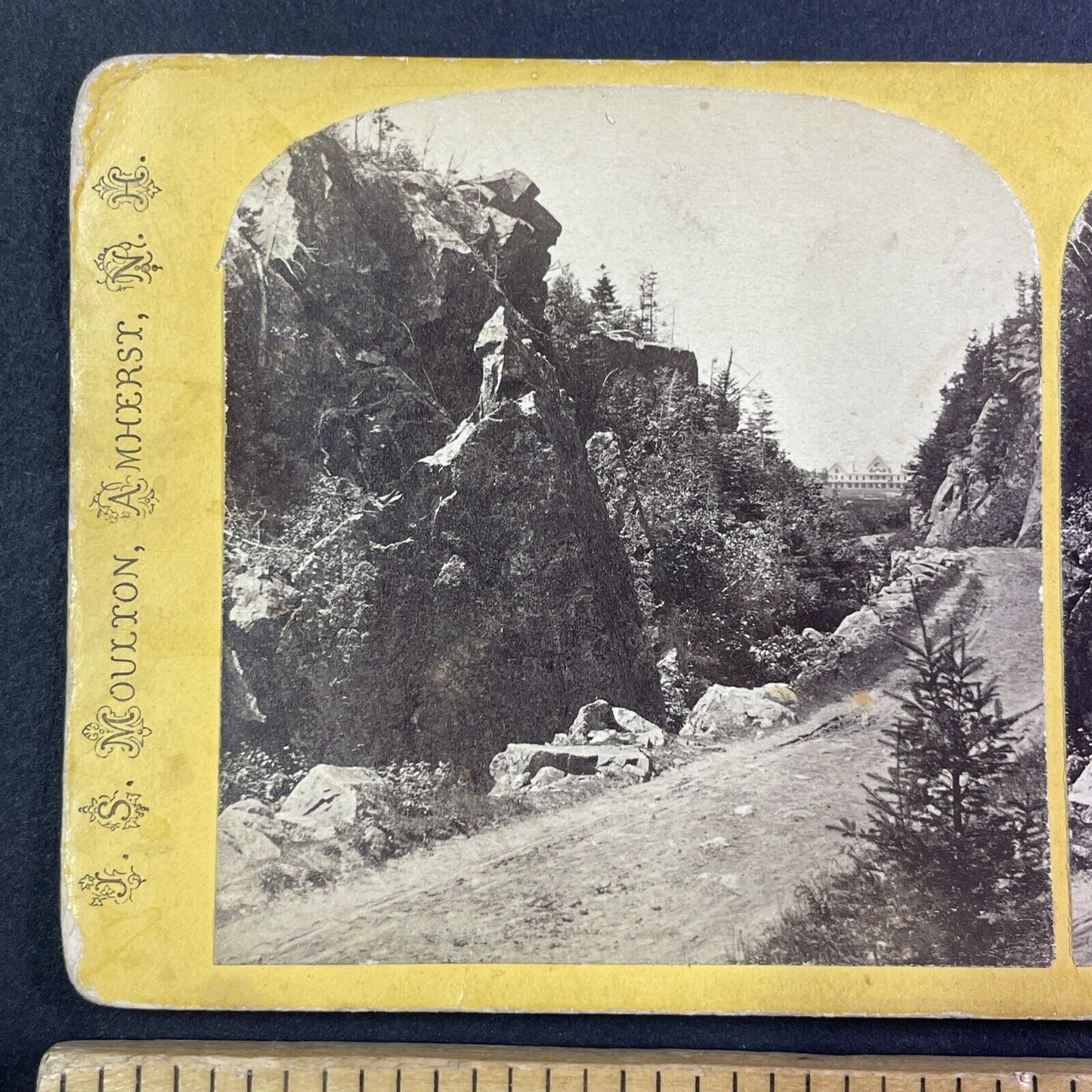 Road Through Crawford Notch New Hampshire Stereoview J.S. Moulton c1870s Y948