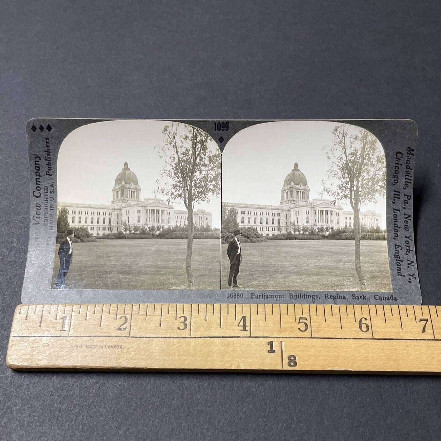 Antique 1910s Parliament Building Regina Saskatchewan Stereoview Photo Card 2649