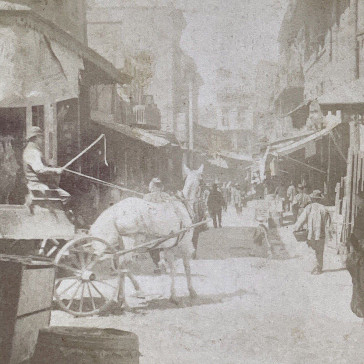 China Town Market San Francisco Stereoview J.F. Jarvis Antique c1880 X3733