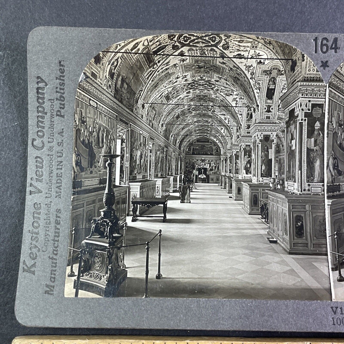 Library of the Vatican Rome Italy Stereoview Antique c1910s Y2193