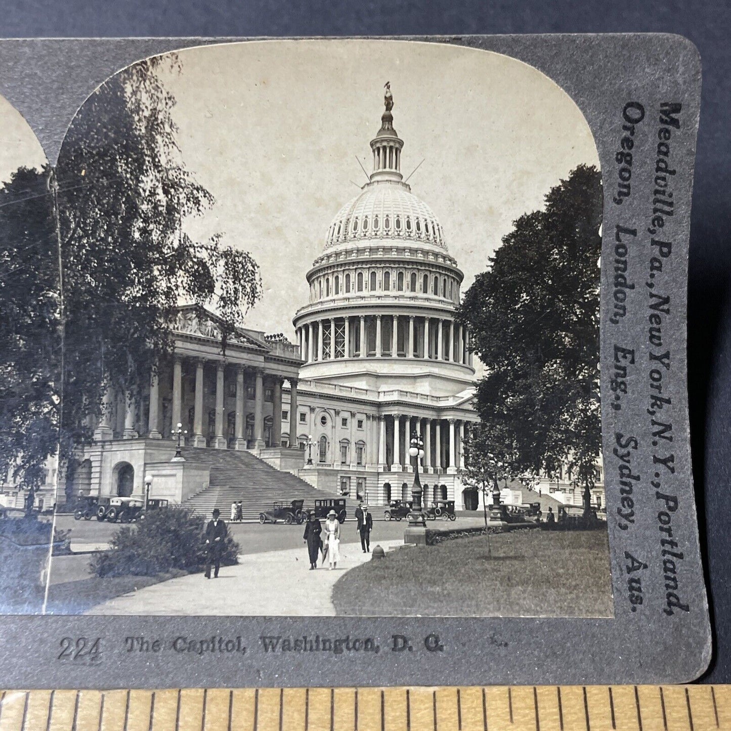 Antique 1909 Capitol Building Washington DC Stereoview Photo Card V2838