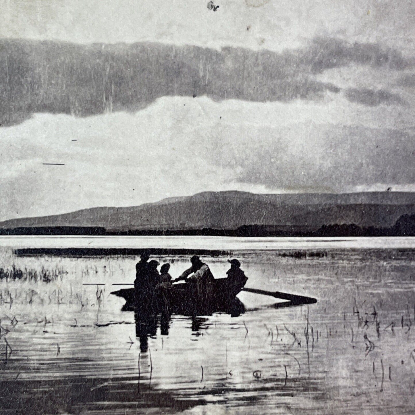 Loch of Park Aberdeenshire Scotland Stereoview UK Antique c1860s Y451