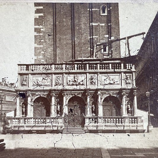 Antique 1880s Loggetta Del Sansovino Venice Italy Stereoview Photo Card P5524