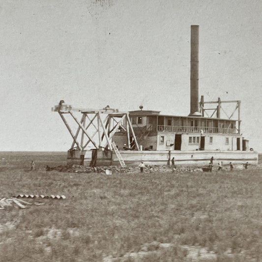 Antique 1900 Galveston Hurricane Disaster RARE Stereoview Photo Card V3209