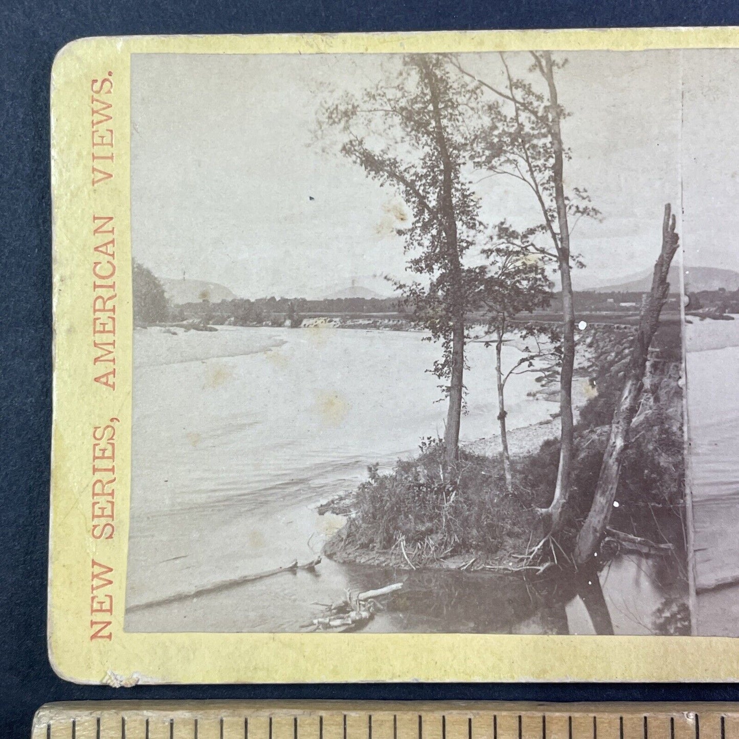 The Saco River New Hampshire Stereoview J.S. Moulton Antique c1870s Y946