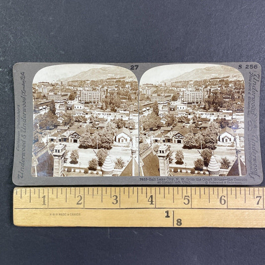 Salt Lake City Utah Panorama View Stereoview Antique c1899 Y1126