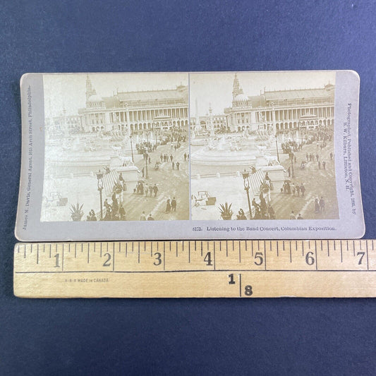 Wealthy People Attending Chicago World's Fair Stereoview Antique c1893 X3198