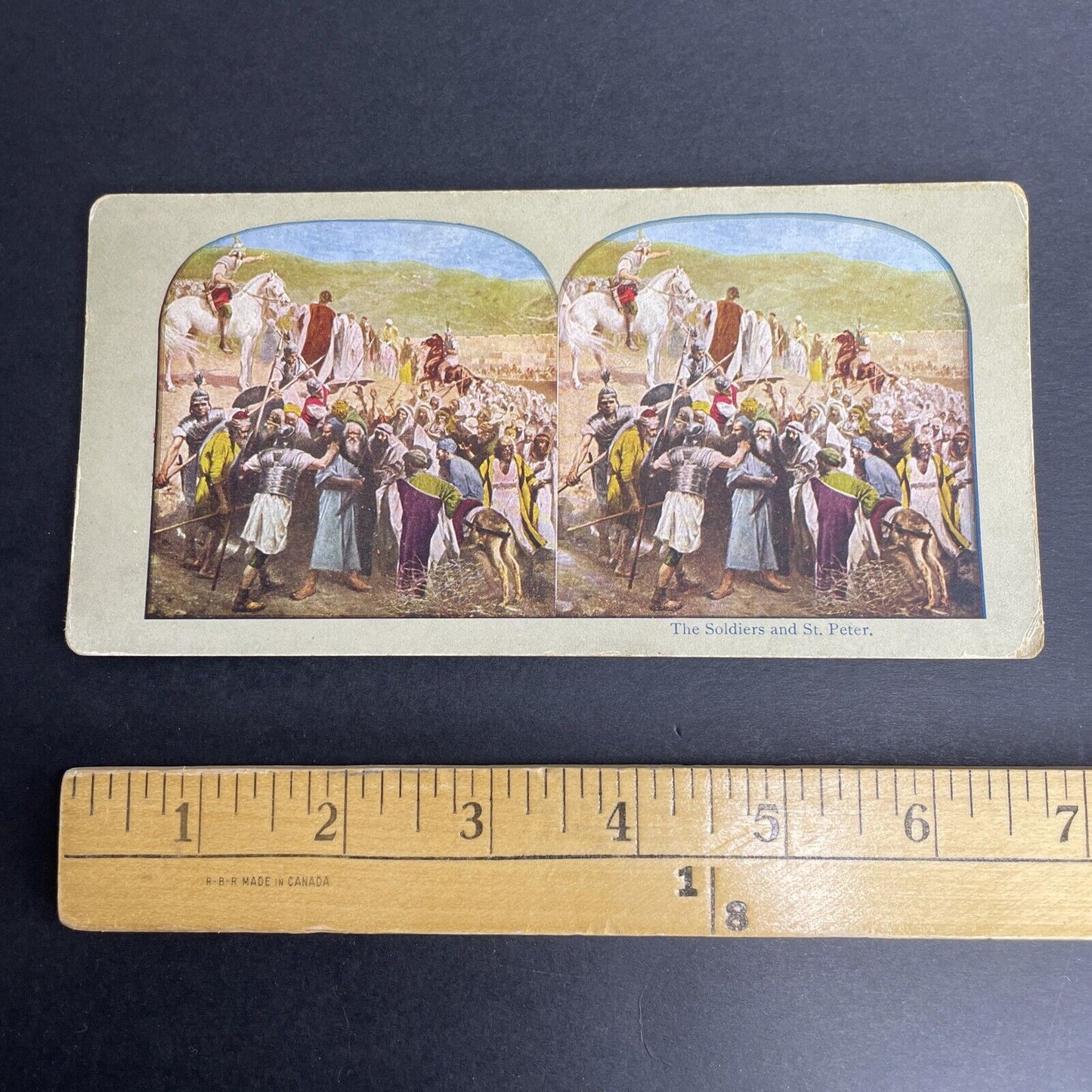 Antique 1902 Roman Soldiers And St. Peter Scene Stereoview Photo Card P1060