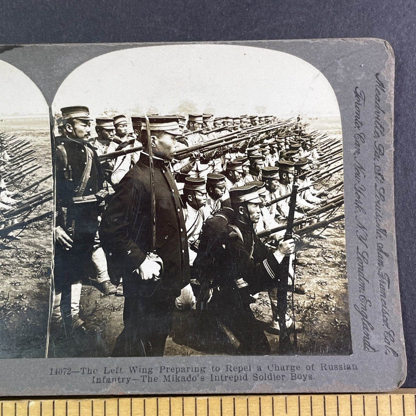 Japanese Infantry Soldiers Stereoview Russo-Sino War Antique c1904 Y2571