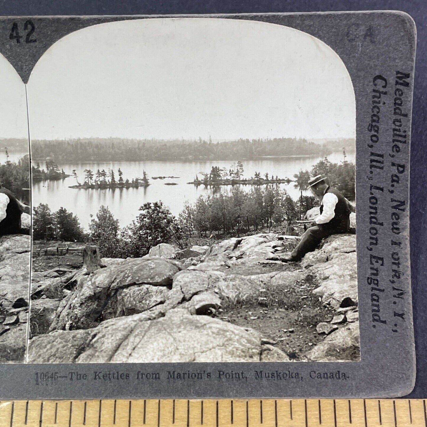 Mortimers Point Port Carling Muskoka Lake Stereoview Canada c1901 Y2799