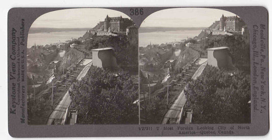 1903 Chateau Frontenac Dufferin Terrace Quebec City Canada Stereo Card P409