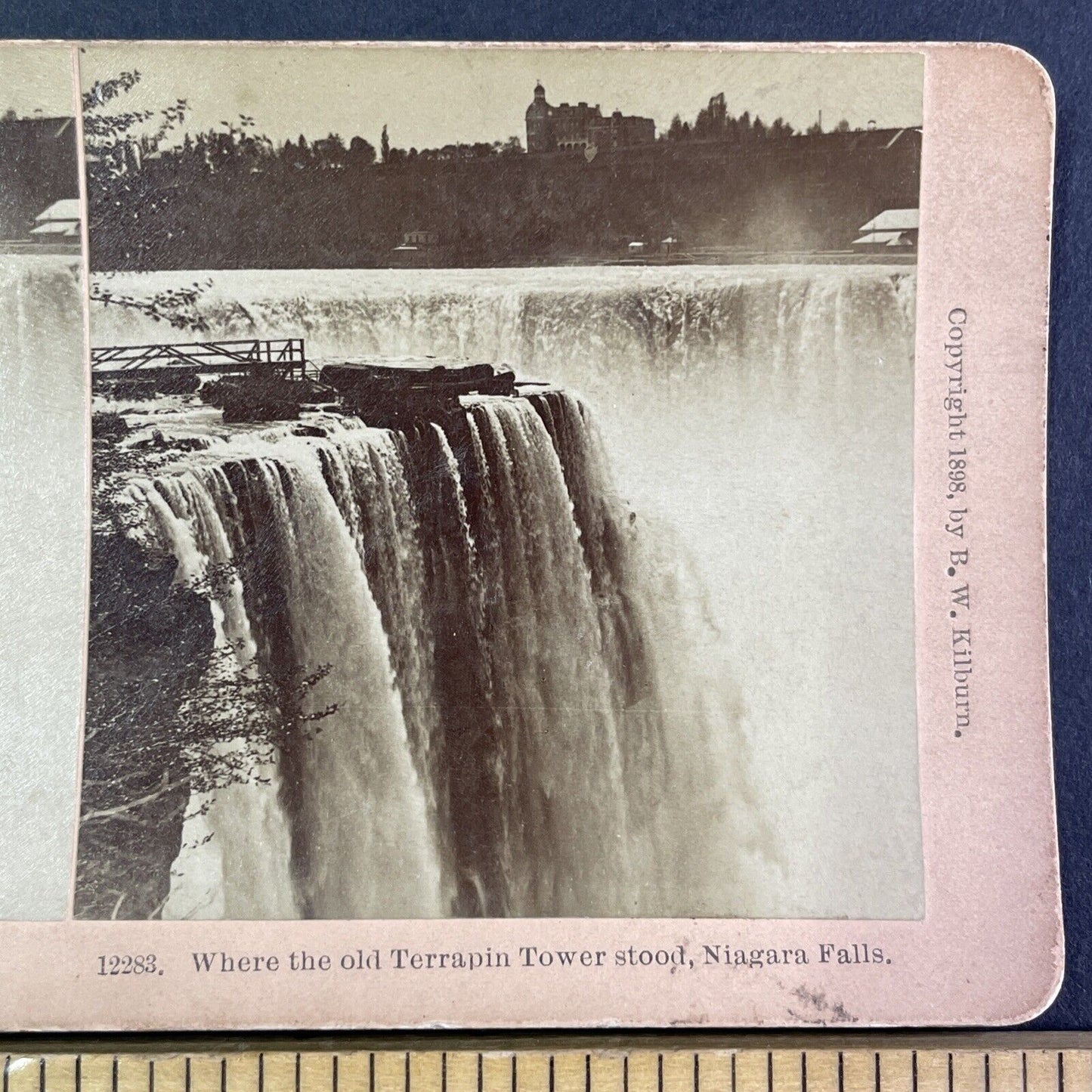 Where Terrapin Tower was Blown Up with Dynamite Stereoview Antique c1898 Y2143