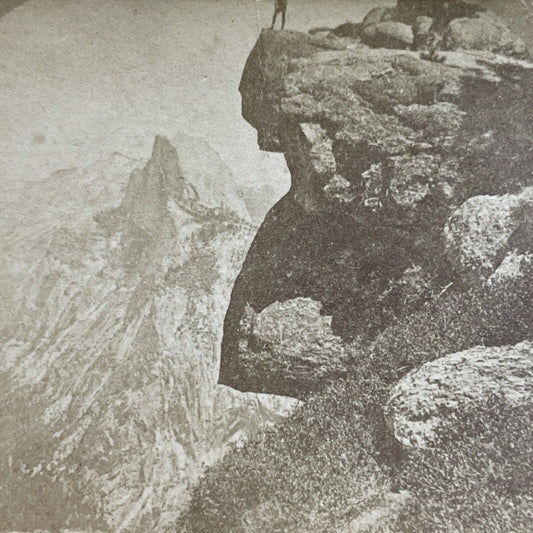 Antique 1870s Glacier Point Yosemite Park California Stereoview Photo Card P3553