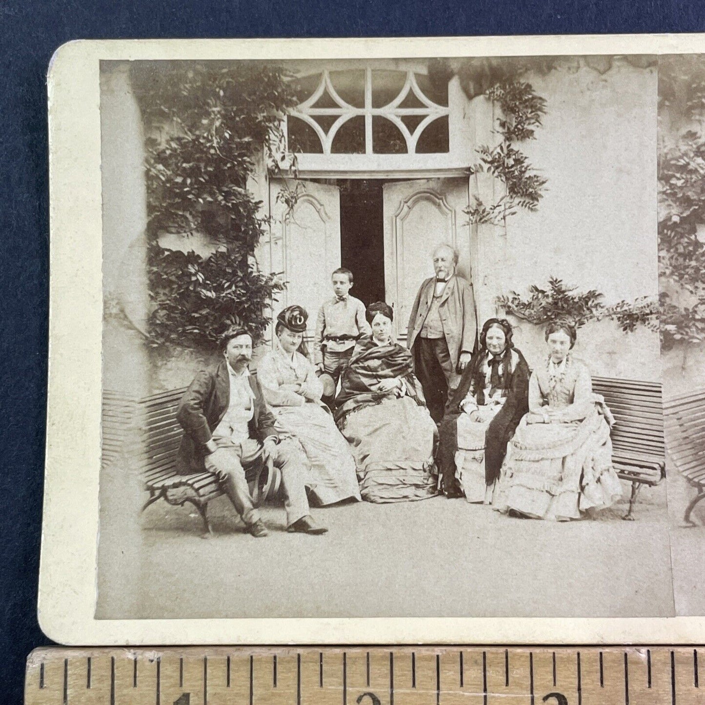 Family Of Count Maxence de Grassin Stereoview France Antique c1876 X2483