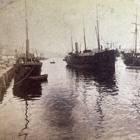 Antique 1887 Boats On The River Lee Cork Ireland Stereoview Photo Card P1601