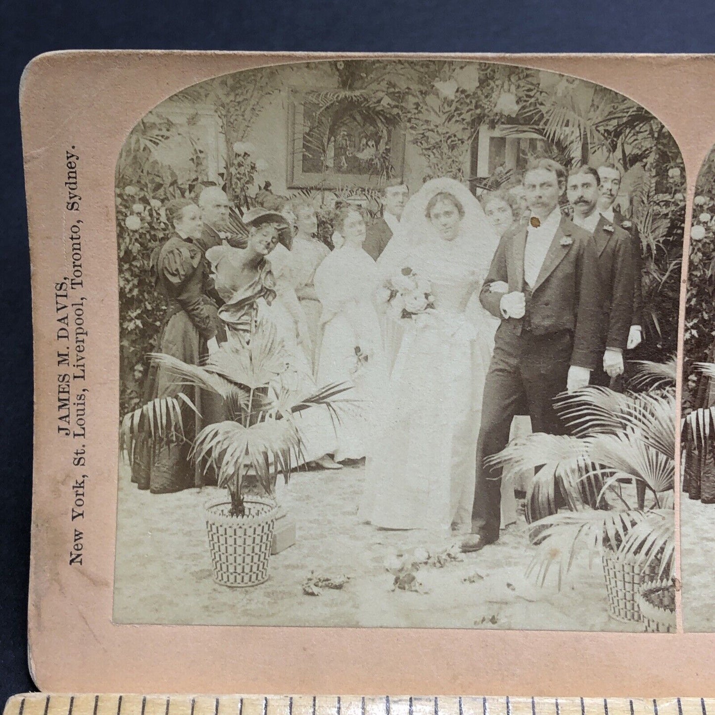 Antique 1897 An American Wedding In Victorian Era Stereoview Photo Card P1994