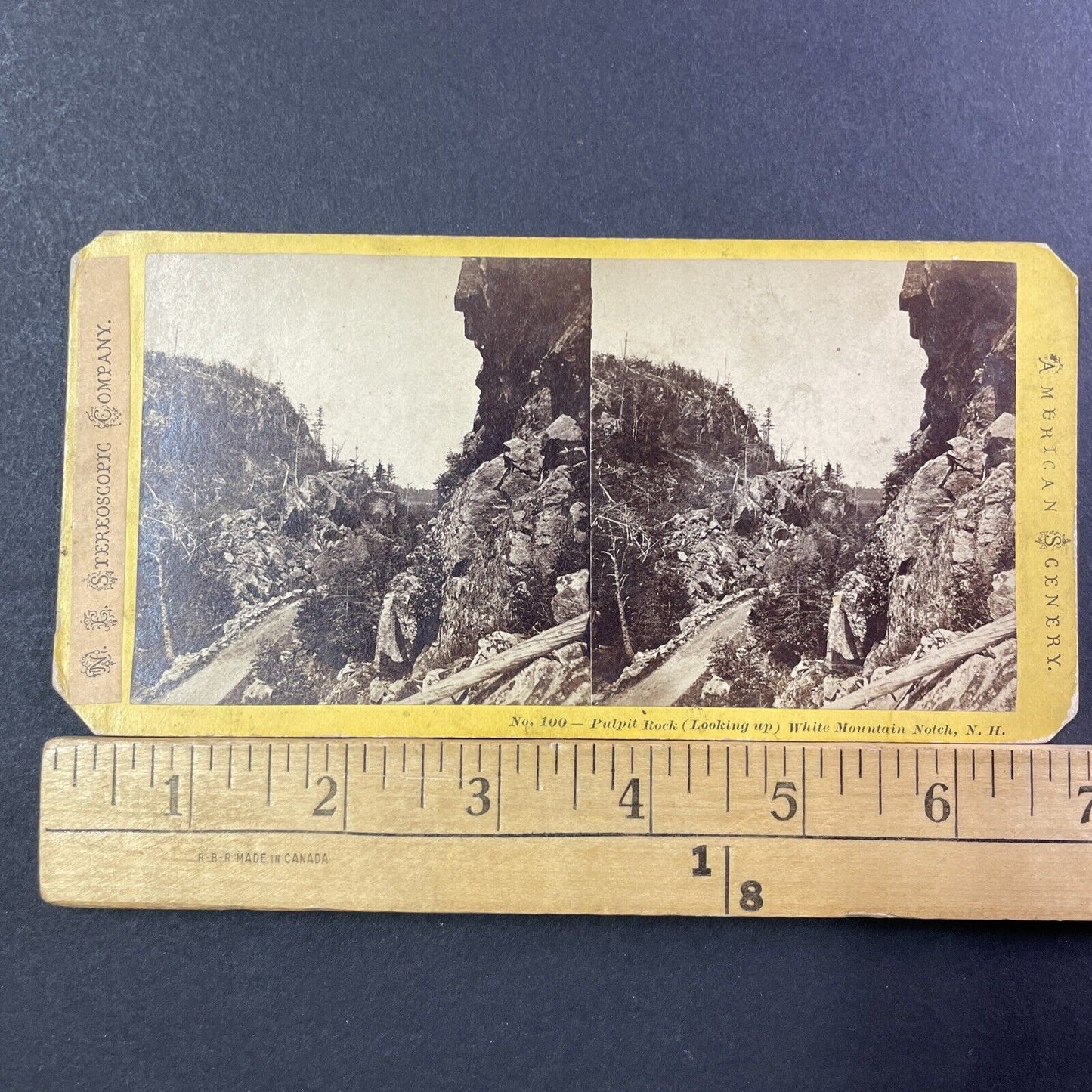Crawford Notch New Hampshire Stereoview Photo NW Pease Antique 1874 X869