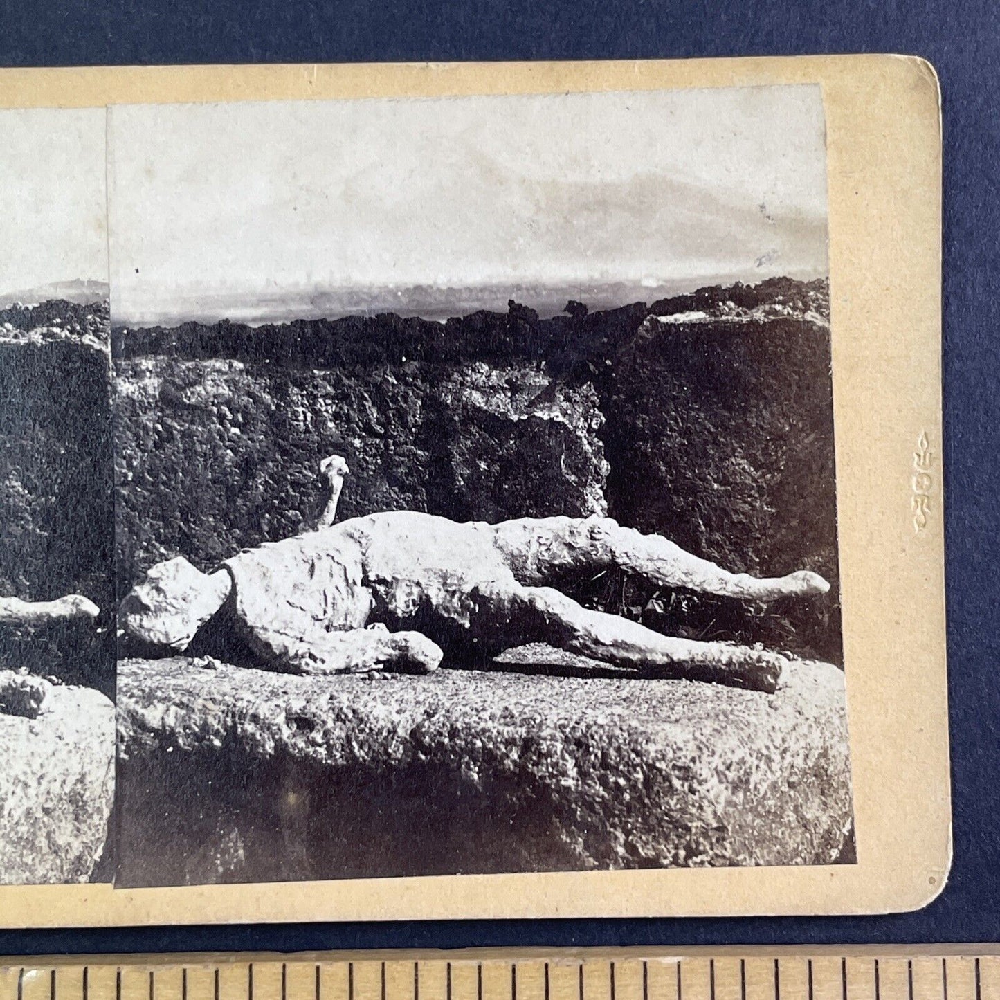 Woman Dead Pompeii Volcano Stereoview Michele Amodio Antique c1863 X3273