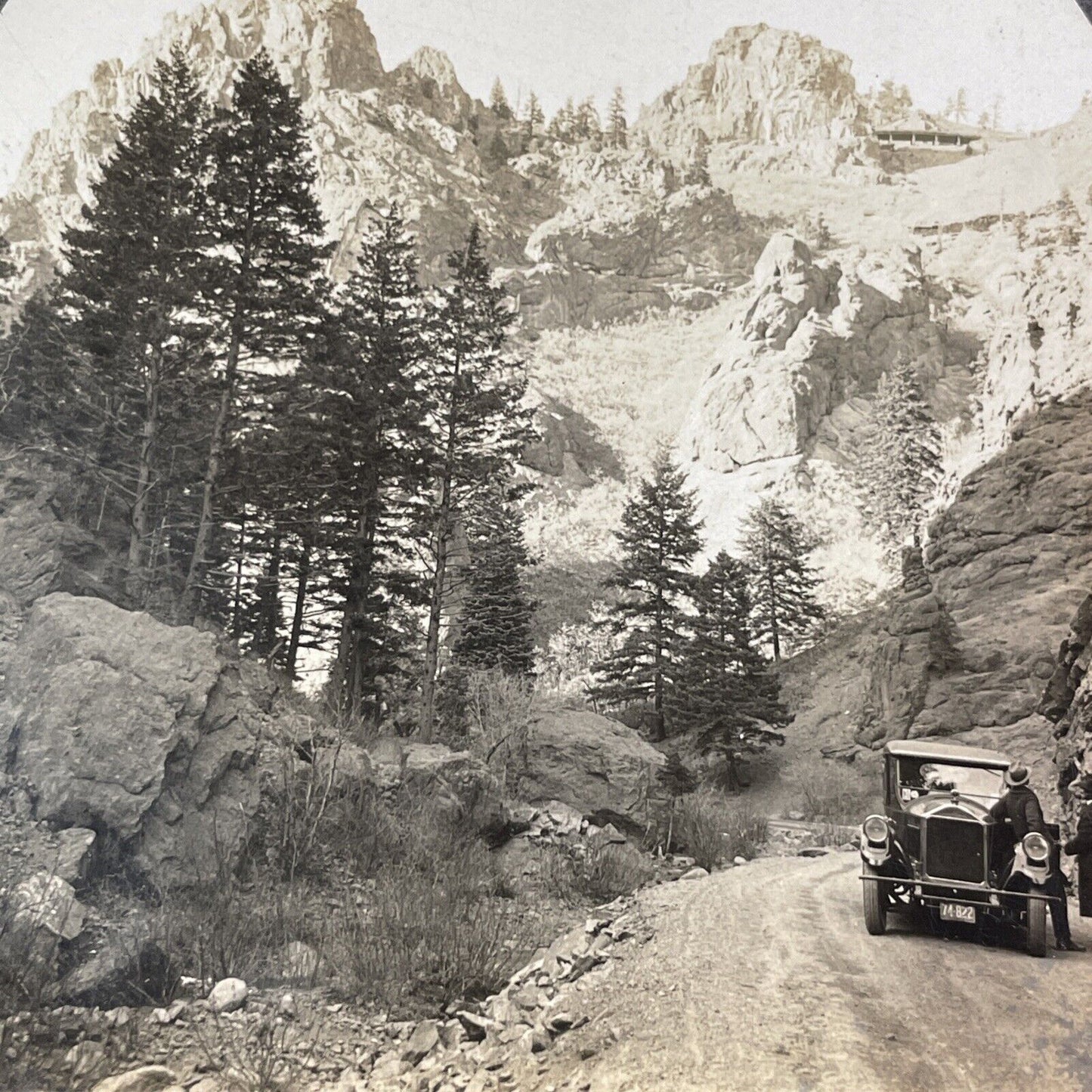 Pierce Arrow Automobile in Manitou Springs Colorado Stereoview c1922 Y515