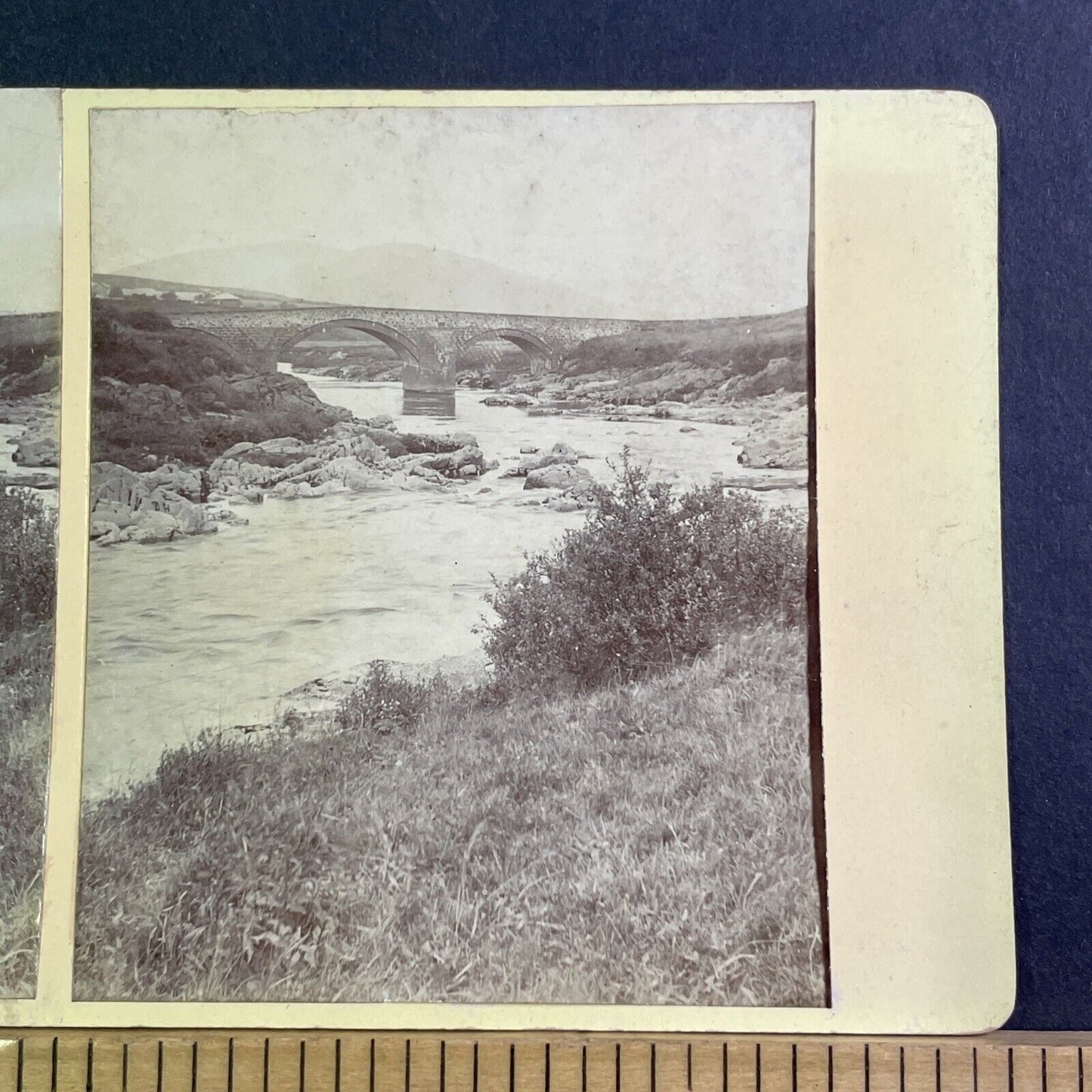 Clunie Bridge Pitlochry England Stereoview River Tummel UK Antique c1878 X1866