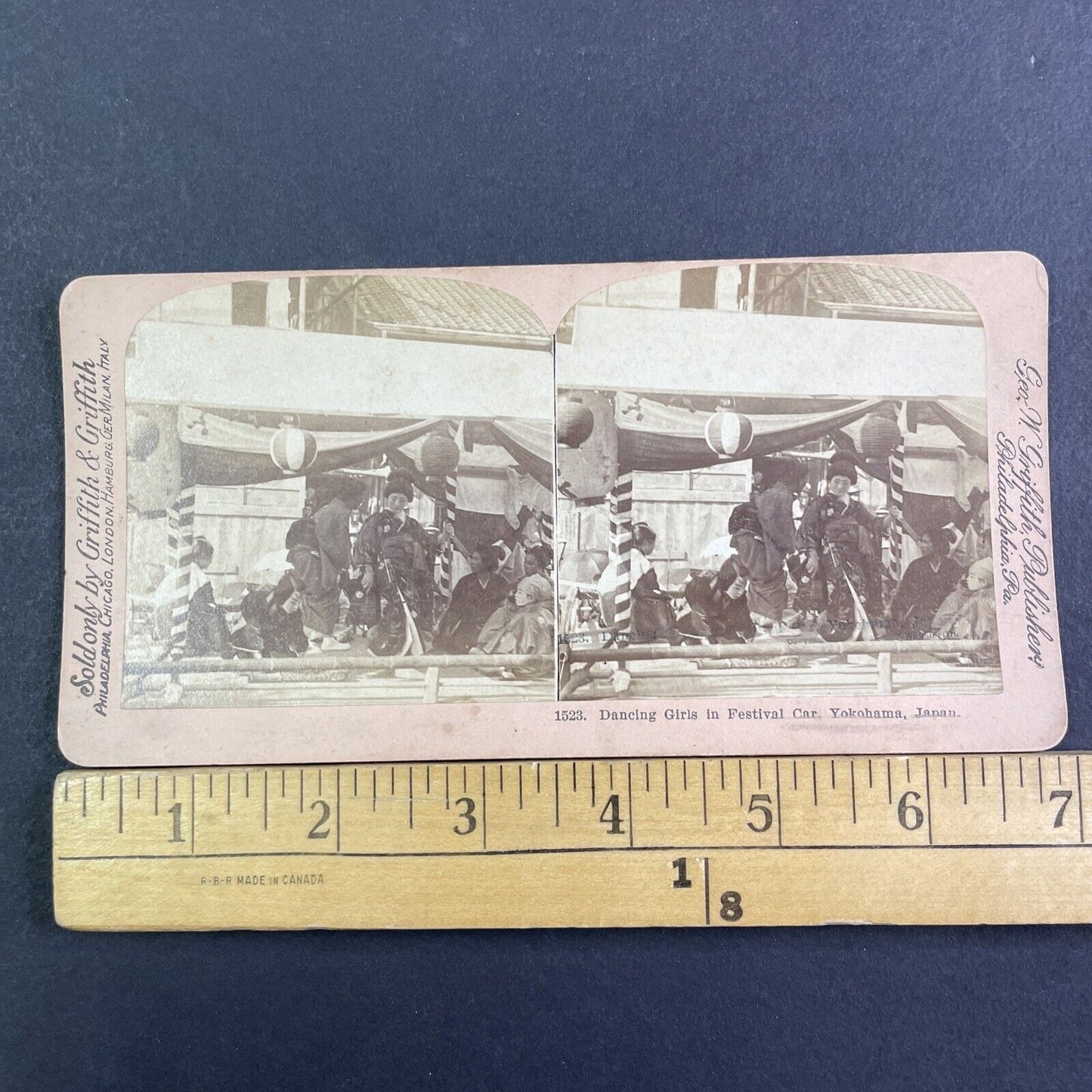 Women Dancing In Japan Geishas Stereoview GW Griffith Antique c1898 X3179