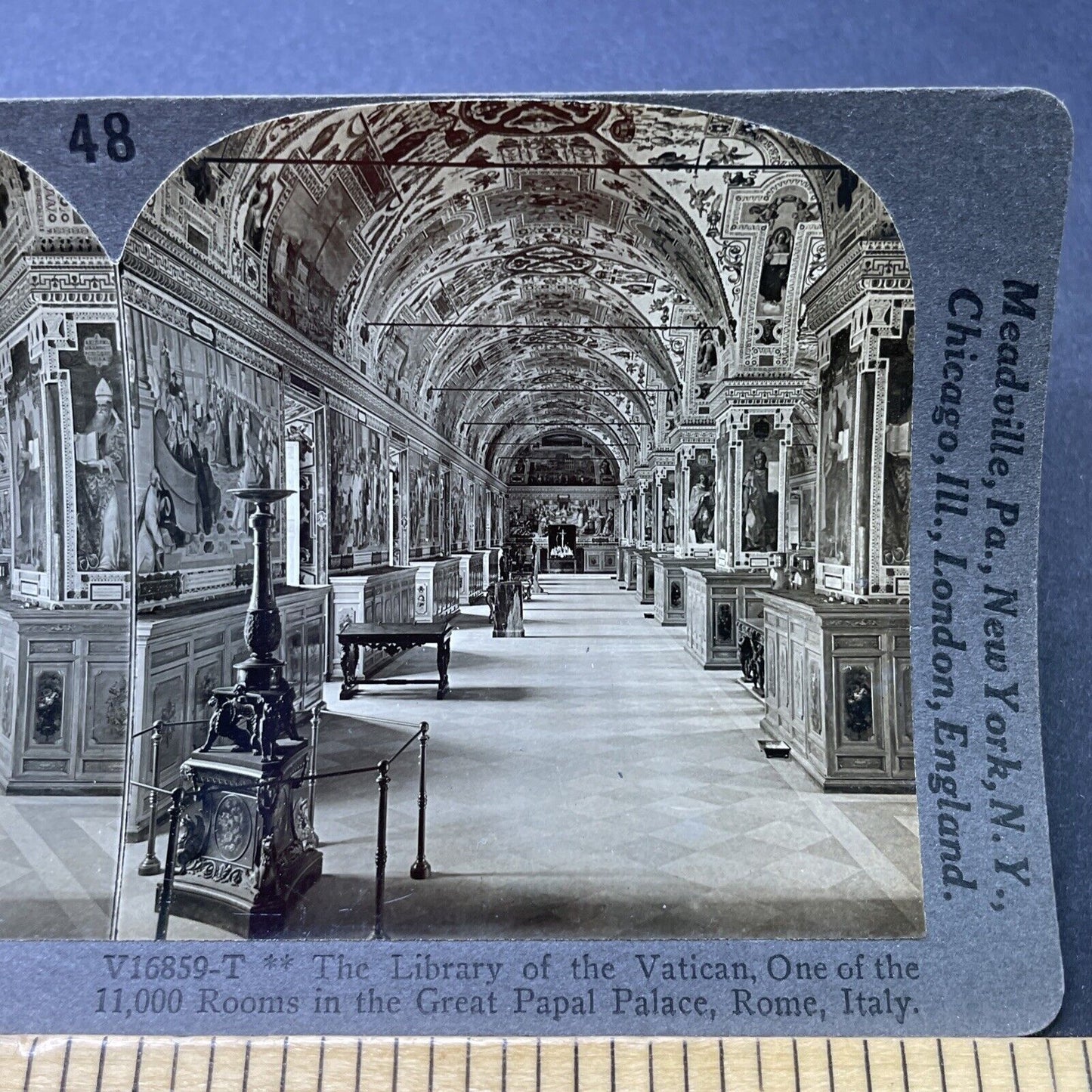 Antique 1910s Inside The Vatican Rome Italy Stereoview Photo Card P2728